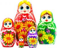 Развивающая игра Брестская Матрешка С букетом желтых гербер (набор 5 шт)