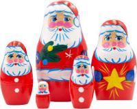 Развивающая игра Брестская Матрешка В виде Санта Клауса (набор 5 шт)