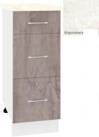 Шкаф напольный Кортекс-мебель Корнелия Лира НШ30р3ш (оникс/королевский опал)