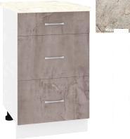 Шкаф напольный Кортекс-мебель Корнелия Лира НШ50р3ш (оникс/марсель)