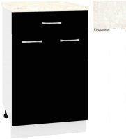 Шкаф напольный Кортекс-мебель Корнелия Лира НШ50р1ш (черный/королевский опал)