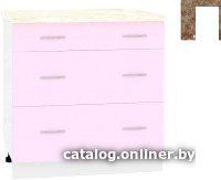 Шкаф напольный Кортекс-мебель Корнелия Лира НШ80р3ш (сирень/мадрид)