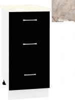 Шкаф напольный Кортекс-мебель Корнелия Лира НШ40р3ш (черный/марсель)