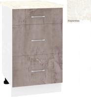 Шкаф напольный Кортекс-мебель Корнелия Лира НШ50р3ш (оникс/королевский опал)