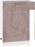 Шкаф напольный Кортекс-мебель Корнелия Лира НШ60р1ш без столешницы (оникс)