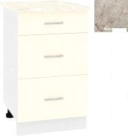 Шкаф напольный Кортекс-мебель Корнелия Лира НШ50р3ш (крем/марсель)