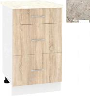 Шкаф напольный Кортекс-мебель Корнелия Лира НШ50р3ш (дуб сонома/марсель)