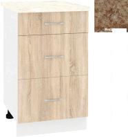 Шкаф напольный Кортекс-мебель Корнелия Лира НШ50р3ш (дуб сонома/мадрид)