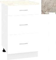 Шкаф напольный Кортекс-мебель Корнелия Лира НШ50р3ш (белый/марсель)