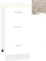 Шкаф напольный Кортекс-мебель Корнелия Лира НШ40р3ш (белый/марсель)