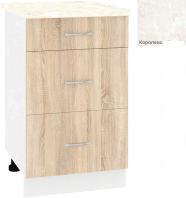Шкаф напольный Кортекс-мебель Корнелия Лира НШ50р3ш (дуб сонома/королевский опал)