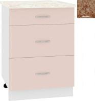 Шкаф напольный Кортекс-мебель Корнелия Лира НШ60р3ш (капучино/мадрид)