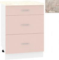 Шкаф напольный Кортекс-мебель Корнелия Лира НШ50р3ш (капучино/марсель)