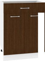 Шкаф напольный Кортекс-мебель Корнелия Лира НШ60р1ш без столешницы (венге)
