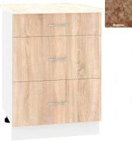 Шкаф напольный Кортекс-мебель Корнелия Лира НШ60р3ш (дуб сонома/мадрид)