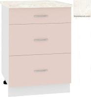 Шкаф напольный Кортекс-мебель Корнелия Лира НШ60р3ш (капучино/королевский опал)