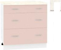 Шкаф напольный Кортекс-мебель Корнелия Лира НШ80р3ш (капучино/королевский опал)