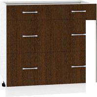 Шкаф напольный Кортекс-мебель Корнелия Лира НШ80р3ш без столешницы (венге)