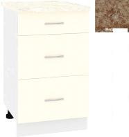 Шкаф напольный Кортекс-мебель Корнелия Лира НШ50р3ш (крем/мадрид)