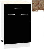 Шкаф напольный Кортекс-мебель Корнелия Лира НШ50р1ш (черный/мадрид)