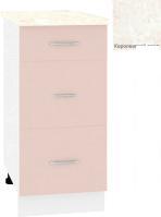 Шкаф напольный Кортекс-мебель Корнелия Лира НШ40р3ш (капучино/королевский опал)