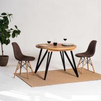 Кухонный стол Millwood Женева 3 Л D100x140x100x76 (дуб золотой Craft-металл черный)