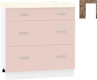 Шкаф напольный Кортекс-мебель Корнелия Лира НШ80р3ш (капучино/мадрид)