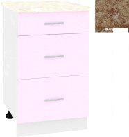 Шкаф напольный Кортекс-мебель Корнелия Лира НШ50р3ш (сирень/мадрид)