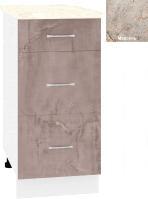 Шкаф напольный Кортекс-мебель Корнелия Лира НШ40р3ш (оникс/марсель)