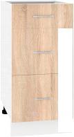 Шкаф напольный Кортекс-мебель Корнелия Лира НШ40р3ш без столешницы (дуб сонома)