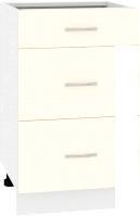 Шкаф напольный Кортекс-мебель Корнелия Лира НШ50р3ш без столешницы (кремовый)