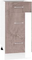 Шкаф напольный Кортекс-мебель Корнелия Лира НШ40р3ш без столешницы (оникс)