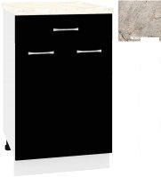 Шкаф напольный Кортекс-мебель Корнелия Лира НШ50р1ш (черный/марсель)