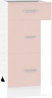 Шкаф напольный Кортекс-мебель Корнелия Лира НШ40р3ш без столешницы (капучино)