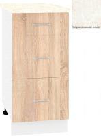 Шкаф напольный Кортекс-мебель Корнелия Лира НШ40р3ш (дуб сонома/королевский опал)