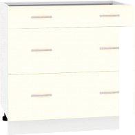 Шкаф напольный Кортекс-мебель Корнелия Лира НШ80р3ш без столешницы (кремовый)