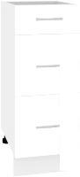 Шкаф напольный Кортекс-мебель Корнелия Лира НШ30р3ш без столешницы (белый)