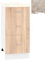 Шкаф напольный Кортекс-мебель Корнелия Лира НШ40р3ш (дуб сонома/марсель)