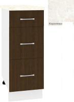 Шкаф напольный Кортекс-мебель Корнелия Лира НШ30р3ш (венге/королевский опал)