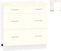 Шкаф напольный Кортекс-мебель Корнелия Лира НШ80р3ш (крем/королевский опал)