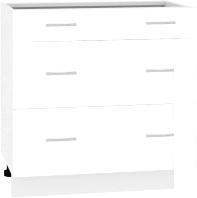 Шкаф напольный Кортекс-мебель Корнелия Лира НШ80р3ш без столешницы (белый)