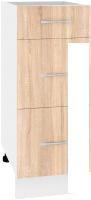 Шкаф напольный Кортекс-мебель Корнелия Лира НШ30р3ш без столешницы (дуб сонома)