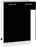 Шкаф напольный Кортекс-мебель Корнелия Лира НШ60р без столешницы (черный)