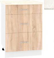 Шкаф напольный Кортекс-мебель Корнелия Лира НШ60р3ш (дуб сонома/королевский опал)