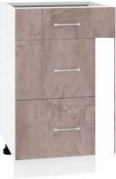 Шкаф напольный Кортекс-мебель Корнелия Лира НШ50р3ш без столешницы (оникс)