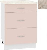 Шкаф напольный Кортекс-мебель Корнелия Лира НШ60р3ш (капучино/марсель)