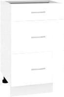 Шкаф напольный Кортекс-мебель Корнелия Лира НШ60р3ш без столешницы (белый)