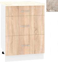 Шкаф напольный Кортекс-мебель Корнелия Лира НШ60р3ш (дуб сонома/марсель)