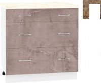 Шкаф напольный Кортекс-мебель Корнелия Лира НШ80р3ш (оникс/мадрид)