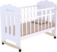 Классическая детская кроватка VDK Bonne колесо-качалка (белый)